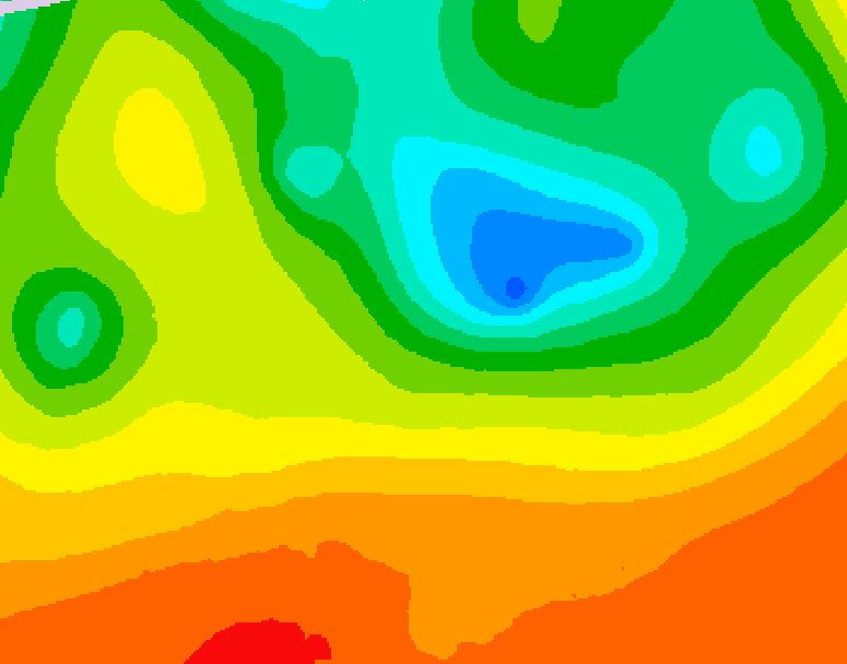 GDPS 500 millibar geopotential height 012 hour forecast chart for Canada based on 2025/06/15 1200Z data