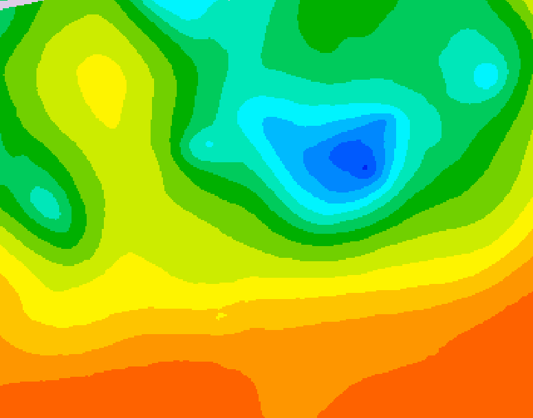 GDPS 500 millibar geopotential height 024 hour forecast chart for Canada based on 2025/06/15 1200Z data