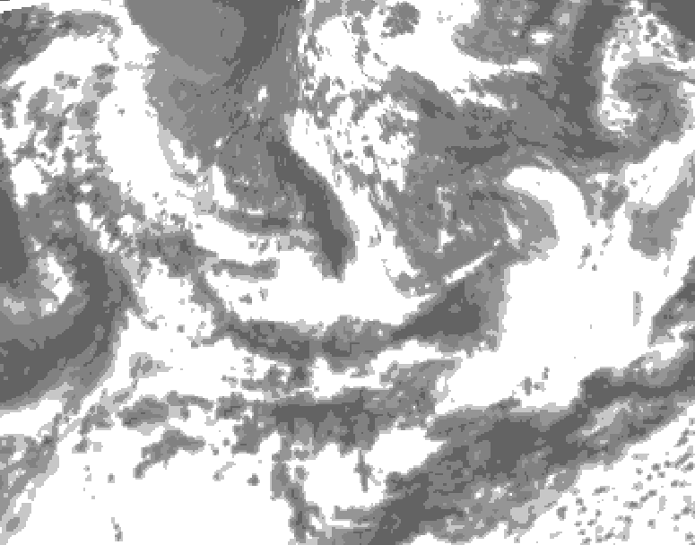 GDPS total cloud 036 hour forecast chart for Canada based on 2025/06/15 0000Z data
