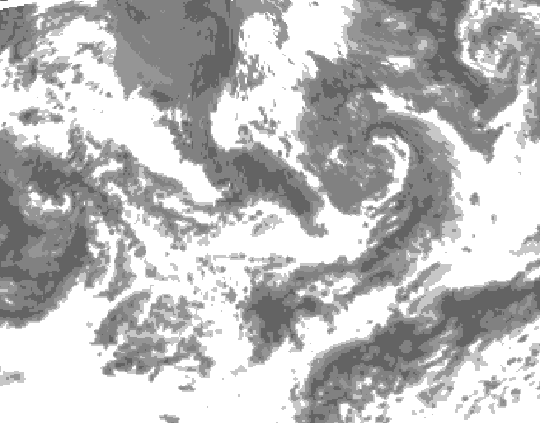 GDPS total cloud 048 hour forecast chart for Canada based on 2025/06/15 0000Z data