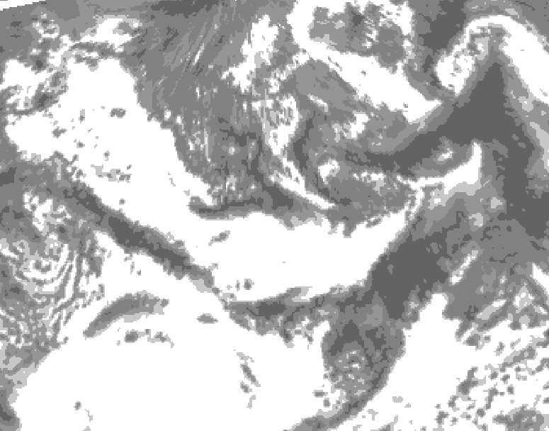 GDPS total cloud 114 hour forecast chart for Canada based on 2025/06/15 0000Z data
