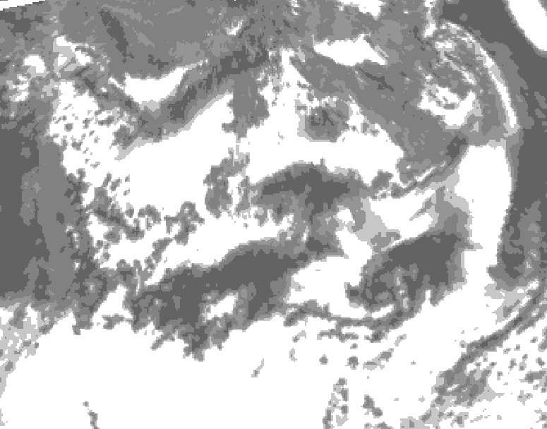GDPS total cloud 180 hour forecast chart for Canada based on 2025/06/15 0000Z data