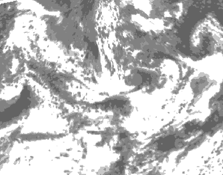 GDPS total cloud 012 hour forecast chart for Canada based on 2025/06/15 1200Z data