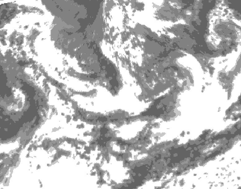 GDPS total cloud 024 hour forecast chart for Canada based on 2025/06/15 1200Z data