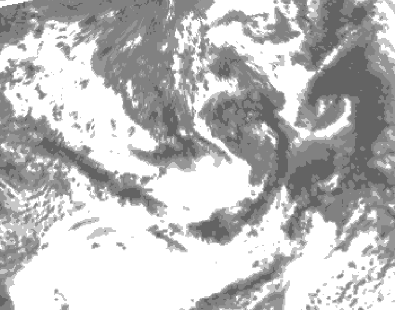 GDPS total cloud 102 hour forecast chart for Canada based on 2025/06/15 1200Z data