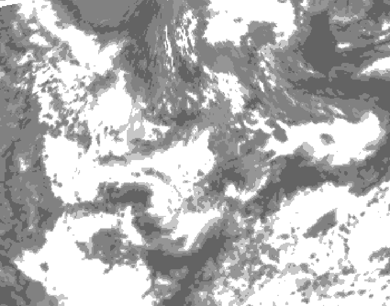 GDPS total cloud 222 hour forecast chart for Canada based on 2025/06/15 1200Z data