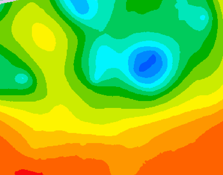 GDPS 500 millibar geopotential height 024 hour forecast chart for Canada based on 2025/06/16 0000Z data