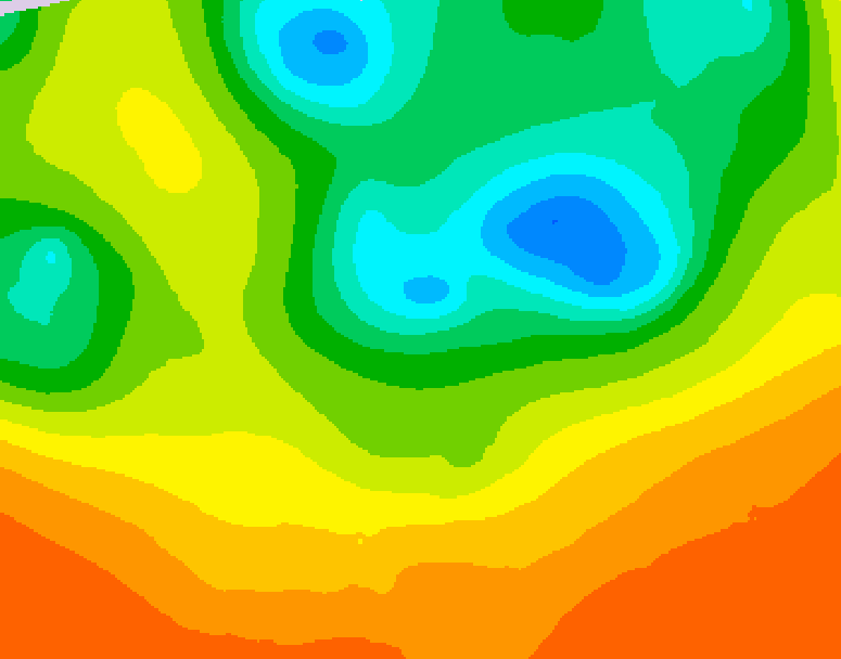 GDPS 500 millibar geopotential height 036 hour forecast chart for Canada based on 2025/06/16 0000Z data