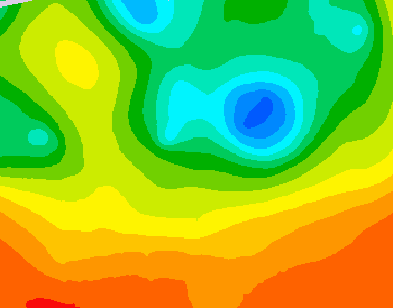 GDPS 500 millibar geopotential height 012 hour forecast chart for Canada based on 2025/06/16 1200Z data