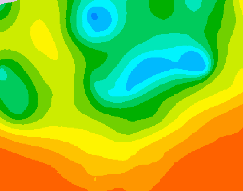 GDPS 500 millibar geopotential height 036 hour forecast chart for Canada based on 2025/06/16 1200Z data