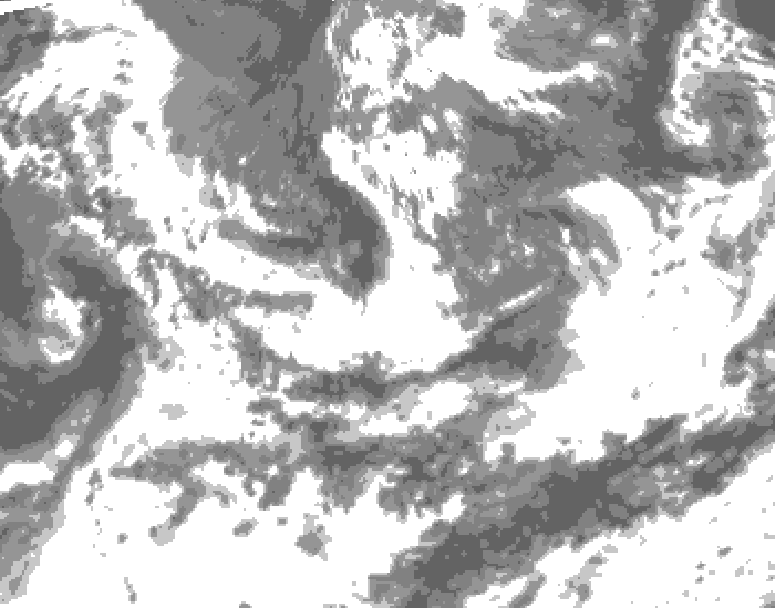 GDPS total cloud 012 hour forecast chart for Canada based on 2025/06/16 0000Z data