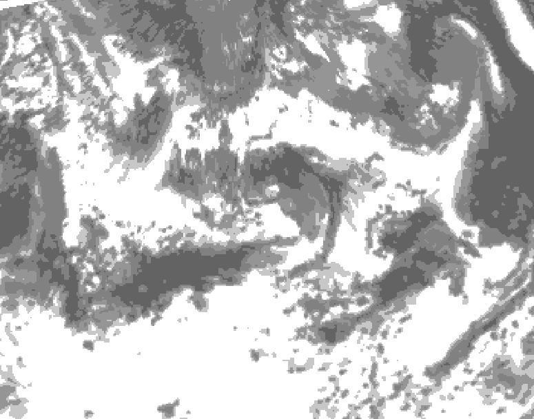 GDPS total cloud 144 hour forecast chart for Canada based on 2025/06/16 0000Z data