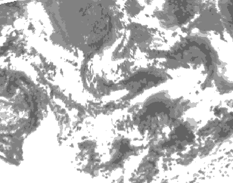 GDPS total cloud 036 hour forecast chart for Canada based on 2025/06/16 1200Z data
