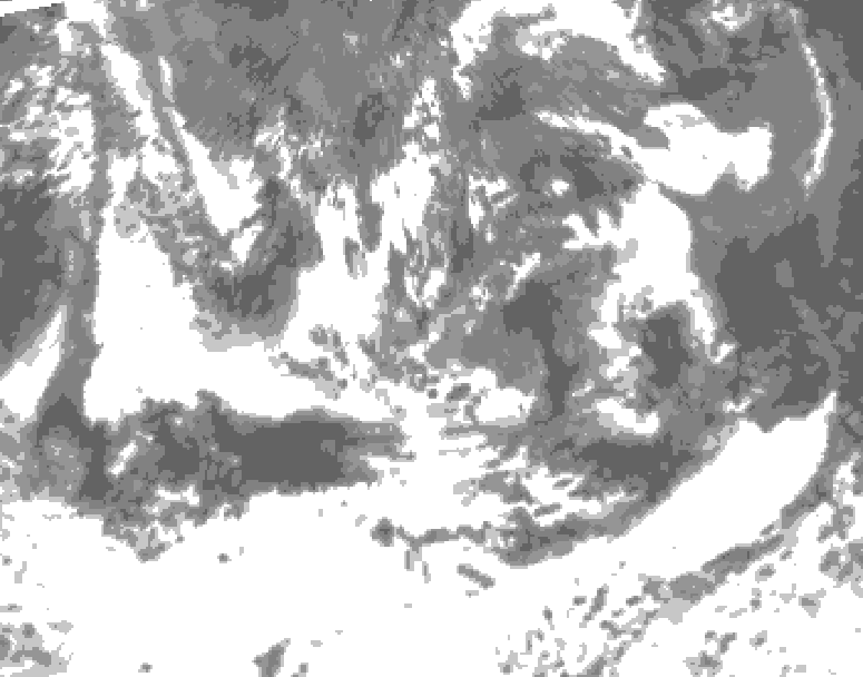 GDPS total cloud 132 hour forecast chart for Canada based on 2025/06/16 1200Z data