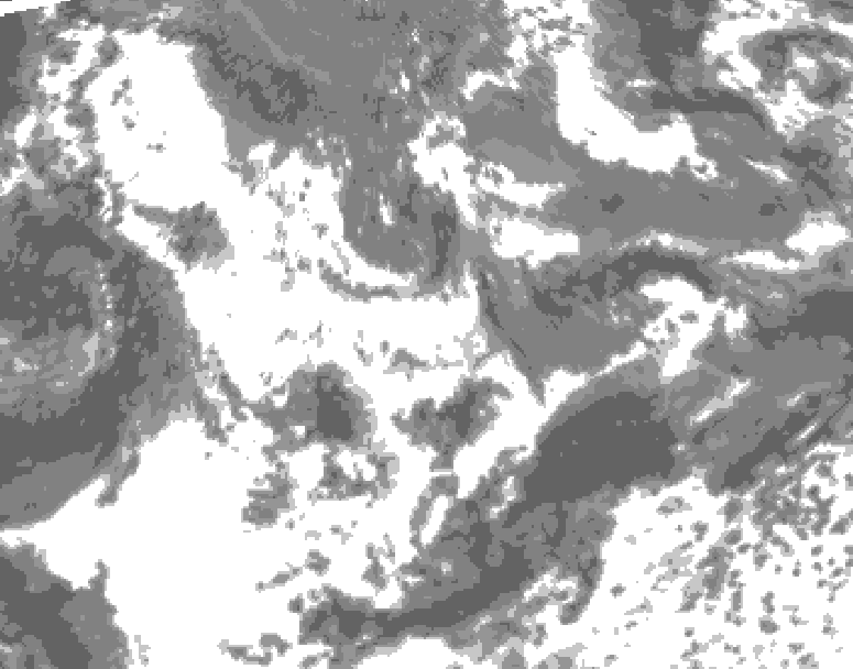 GDPS total cloud 240 hour forecast chart for Canada based on 2025/06/16 1200Z data