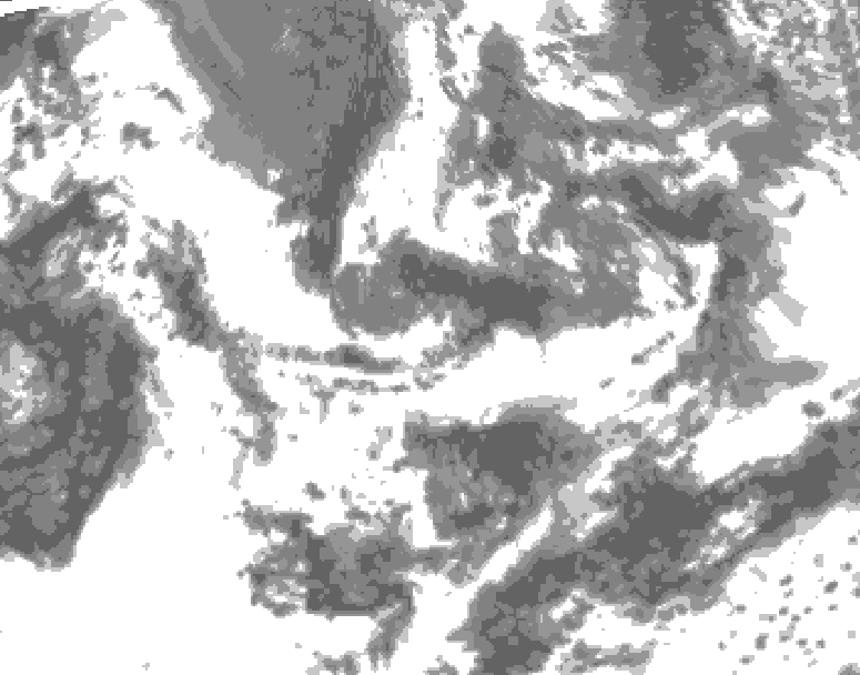 GDPS total cloud 012 hour forecast chart for Canada based on 2025/06/17 0000Z data