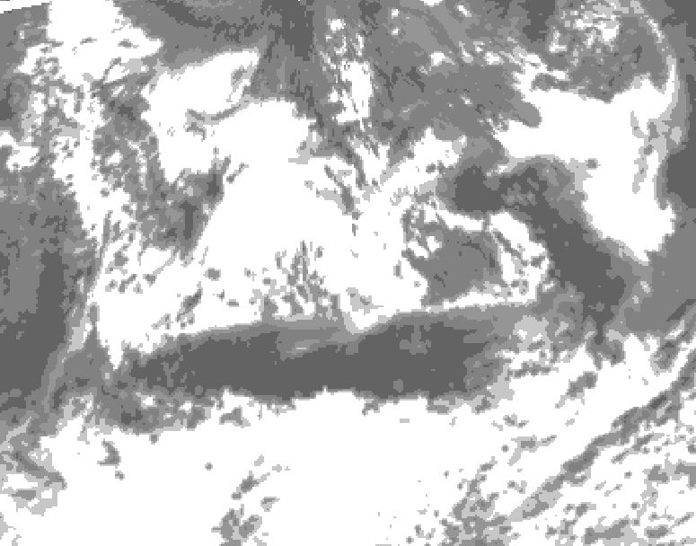 GDPS total cloud 144 hour forecast chart for Canada based on 2025/06/17 0000Z data