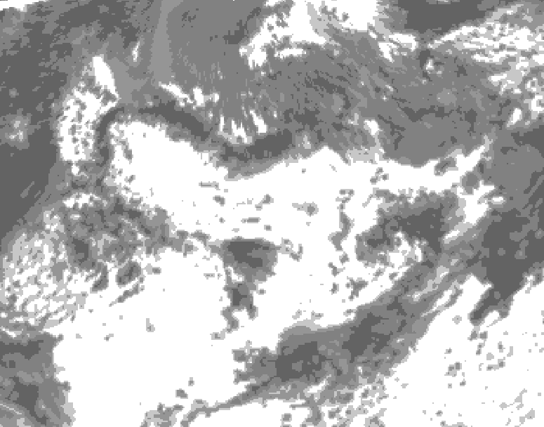 GDPS total cloud 228 hour forecast chart for Canada based on 2025/06/17 1200Z data