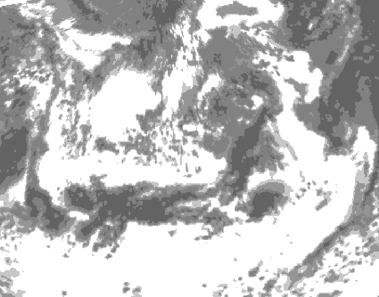 GDPS total cloud 096 hour forecast chart for Canada based on 2025/06/18 0000Z data