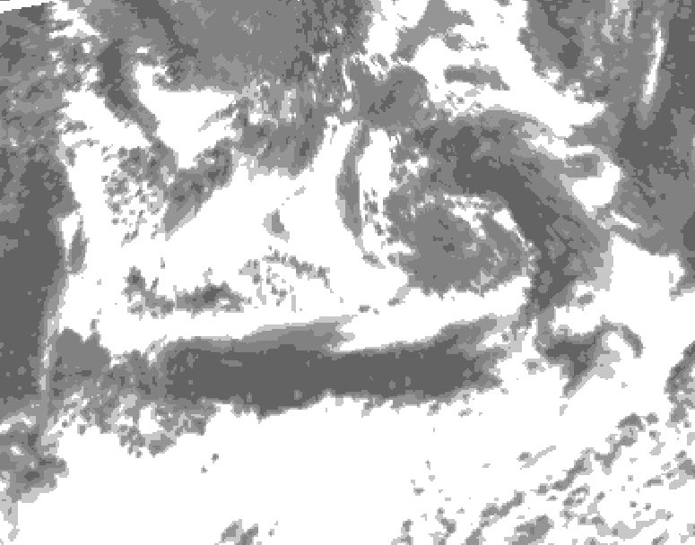 GDPS total cloud 114 hour forecast chart for Canada based on 2025/06/18 0000Z data
