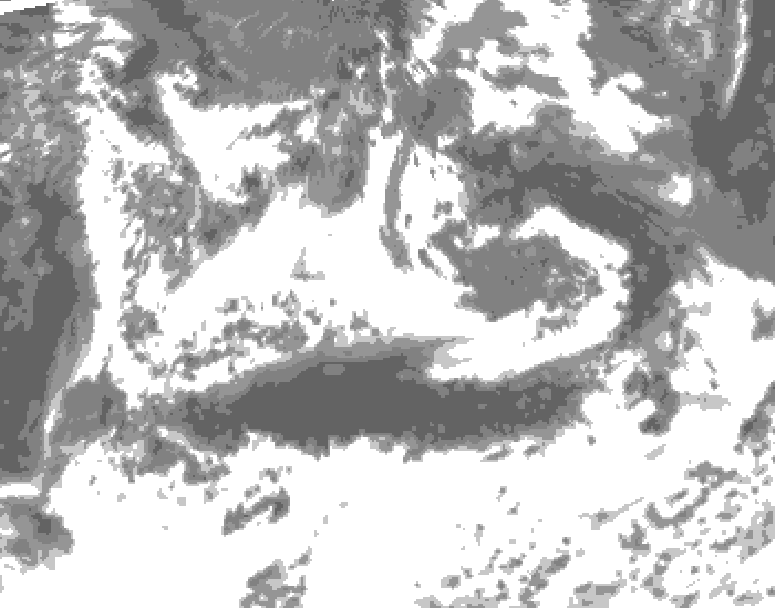 GDPS total cloud 120 hour forecast chart for Canada based on 2025/06/18 0000Z data