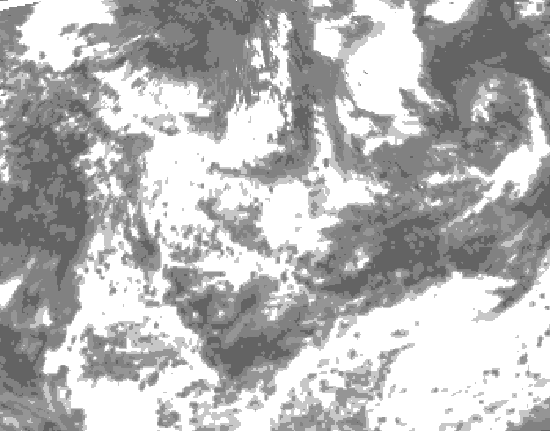 GDPS total cloud 168 hour forecast chart for Canada based on 2025/06/18 0000Z data