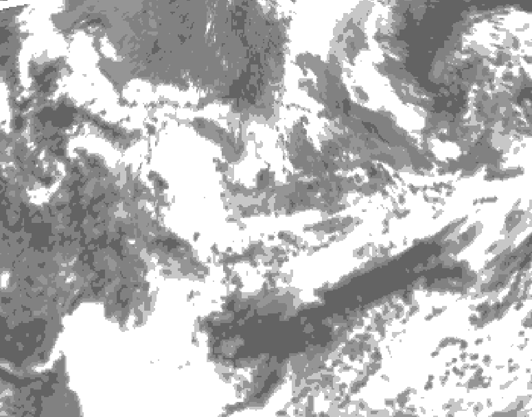 GDPS total cloud 210 hour forecast chart for Canada based on 2025/06/18 0000Z data