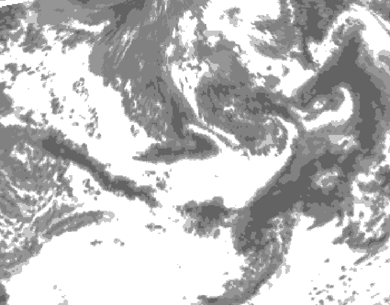GDPS total cloud 030 hour forecast chart for Canada based on 2025/06/18 1200Z data