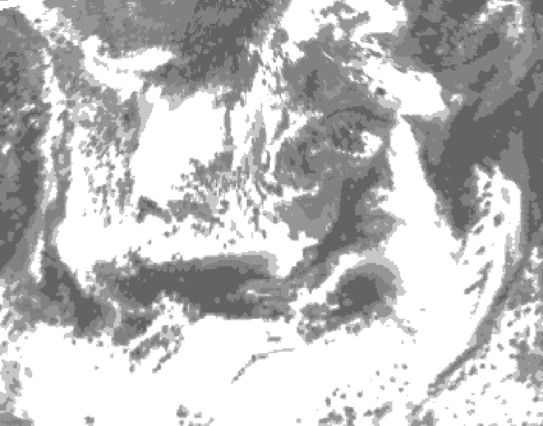 GDPS total cloud 084 hour forecast chart for Canada based on 2025/06/18 1200Z data