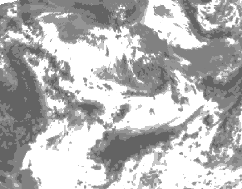 GDPS total cloud 192 hour forecast chart for Canada based on 2025/06/18 1200Z data