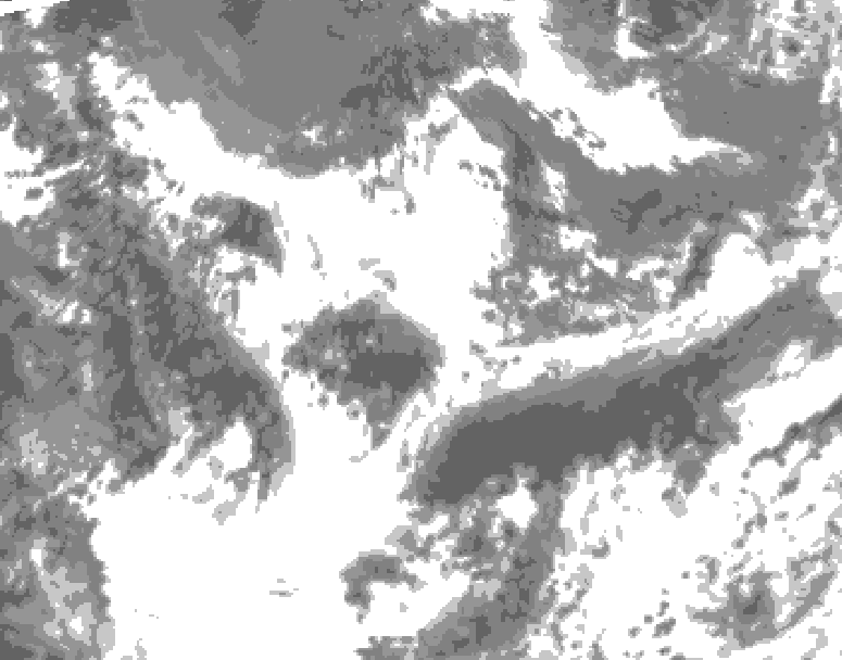 GDPS total cloud 222 hour forecast chart for Canada based on 2025/06/18 1200Z data