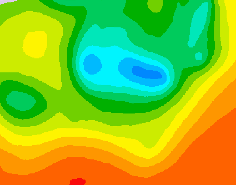 GDPS 500 millibar geopotential height 018 hour forecast chart for Canada based on 2025/06/19 0000Z data