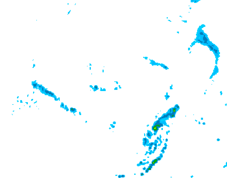 GDPS precipitation 018 hour forecast chart for Canada based on 2025/06/19 0000Z data