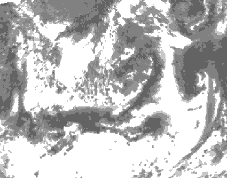 GDPS total cloud 072 hour forecast chart for Canada based on 2025/06/19 0000Z data