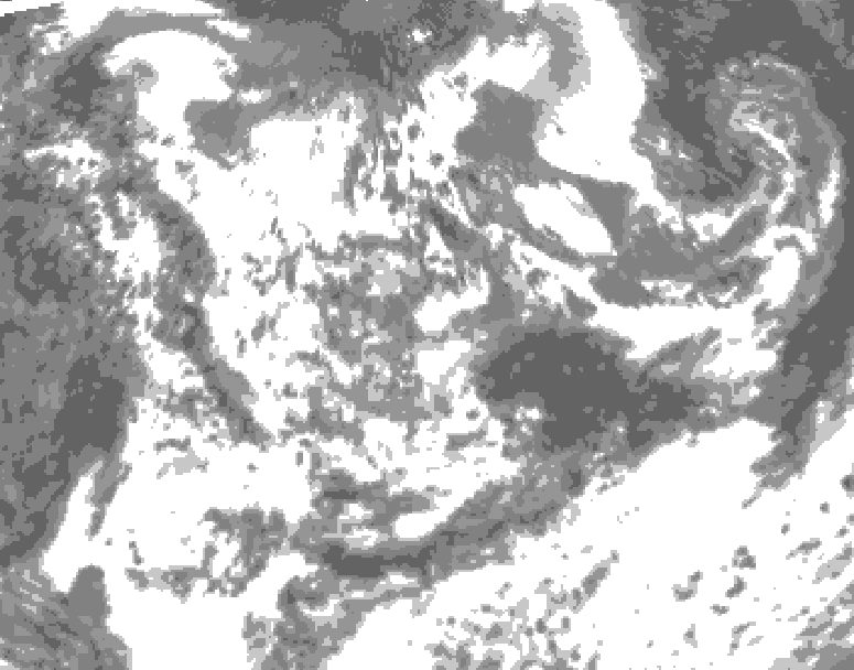 GDPS total cloud 144 hour forecast chart for Canada based on 2025/06/19 0000Z data