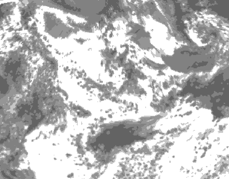 GDPS total cloud 168 hour forecast chart for Canada based on 2025/06/19 0000Z data