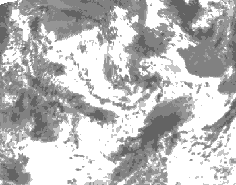 GDPS total cloud 192 hour forecast chart for Canada based on 2025/06/19 0000Z data