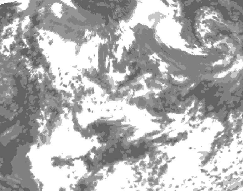 GDPS total cloud 144 hour forecast chart for Canada based on 2025/06/19 1200Z data