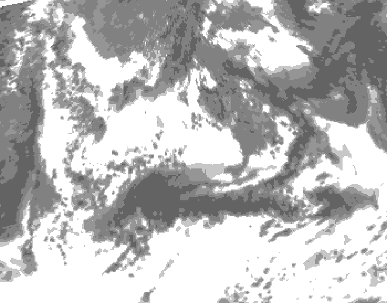 GDPS total cloud 072 hour forecast chart for Canada based on 2025/06/20 0000Z data