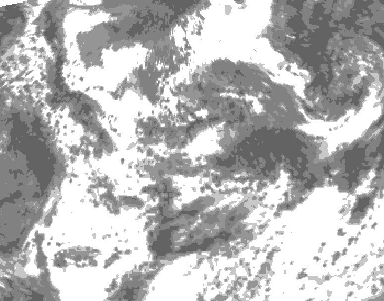 GDPS total cloud 120 hour forecast chart for Canada based on 2025/06/20 0000Z data