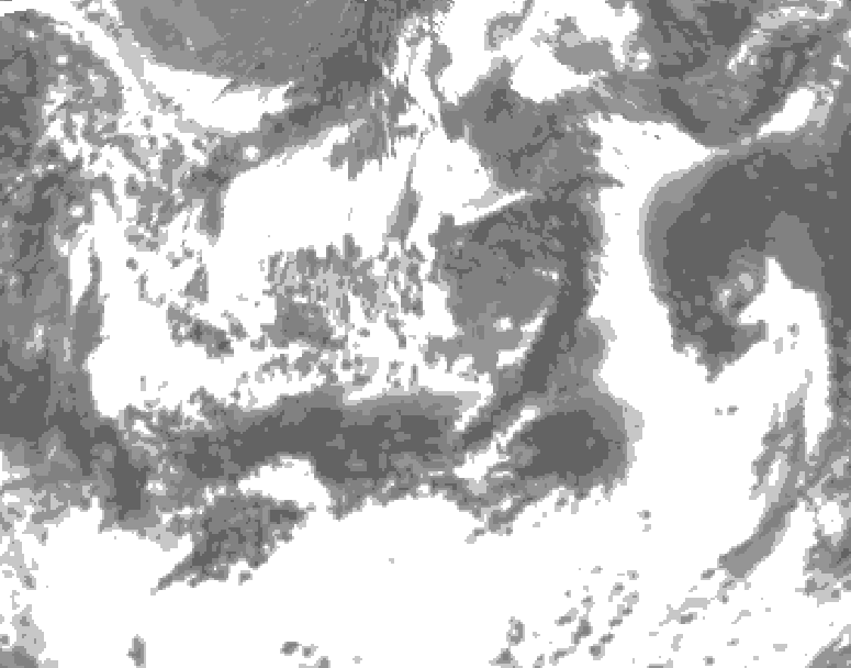 GDPS total cloud 036 hour forecast chart for Canada based on 2025/06/20 1200Z data
