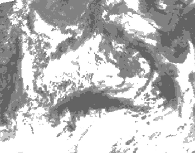 GDPS total cloud 060 hour forecast chart for Canada based on 2025/06/20 1200Z data