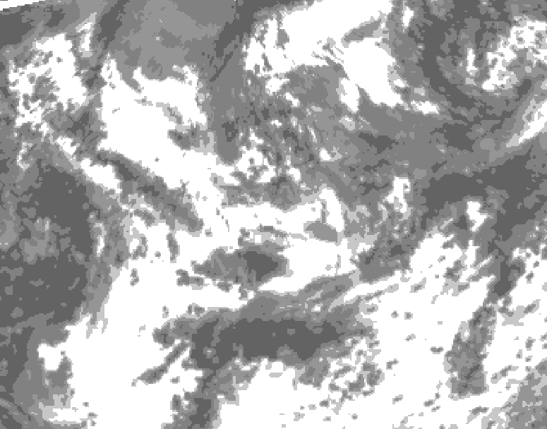 GDPS total cloud 120 hour forecast chart for Canada based on 2025/06/20 1200Z data