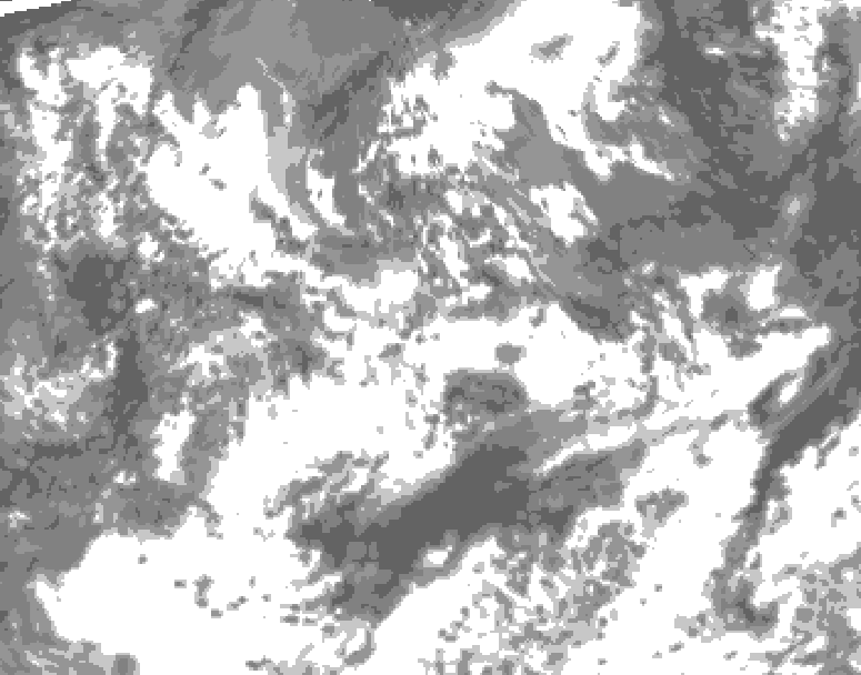 GDPS total cloud 132 hour forecast chart for Canada based on 2025/06/20 1200Z data