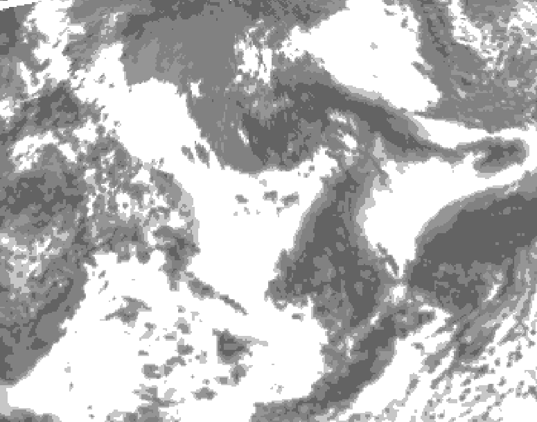 GDPS total cloud 240 hour forecast chart for Canada based on 2025/06/20 1200Z data