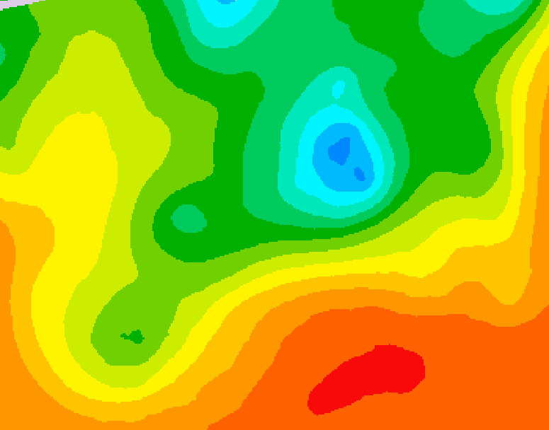 GDPS 500 millibar geopotential height 036 hour forecast chart for Canada based on 2025/06/21 0000Z data