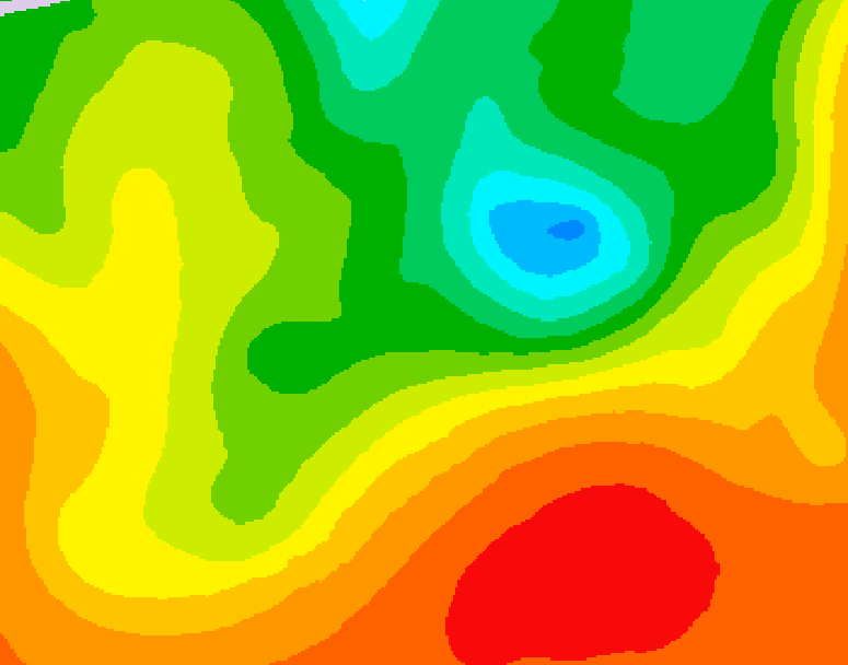 GDPS 500 millibar geopotential height 048 hour forecast chart for Canada based on 2025/06/21 0000Z data