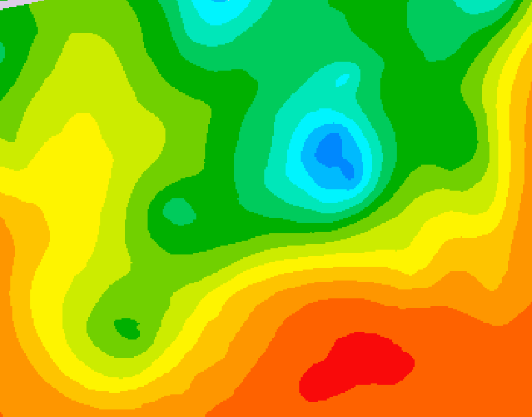 GDPS 500 millibar geopotential height 024 hour forecast chart for Canada based on 2025/06/21 1200Z data