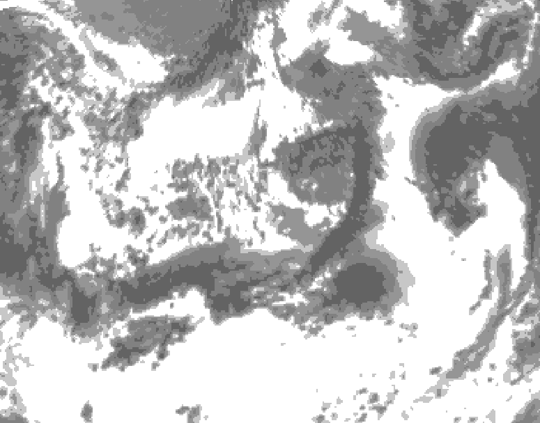 GDPS total cloud 024 hour forecast chart for Canada based on 2025/06/21 0000Z data