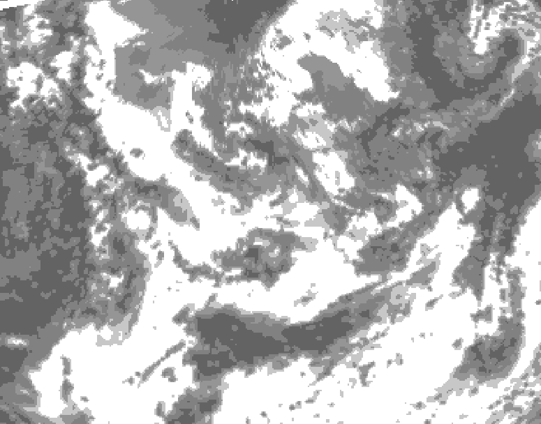 GDPS total cloud 108 hour forecast chart for Canada based on 2025/06/21 0000Z data
